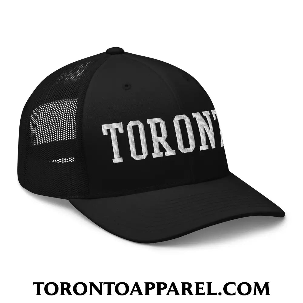 Toronto College Varsity Block Embroidered Mesh Trucker Hat - Toronto Apparel
