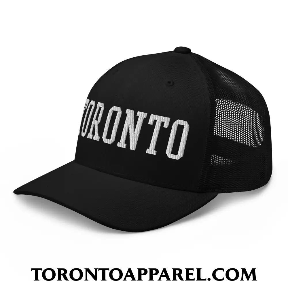 Toronto College Varsity Block Embroidered Mesh Trucker Hat - Toronto Apparel