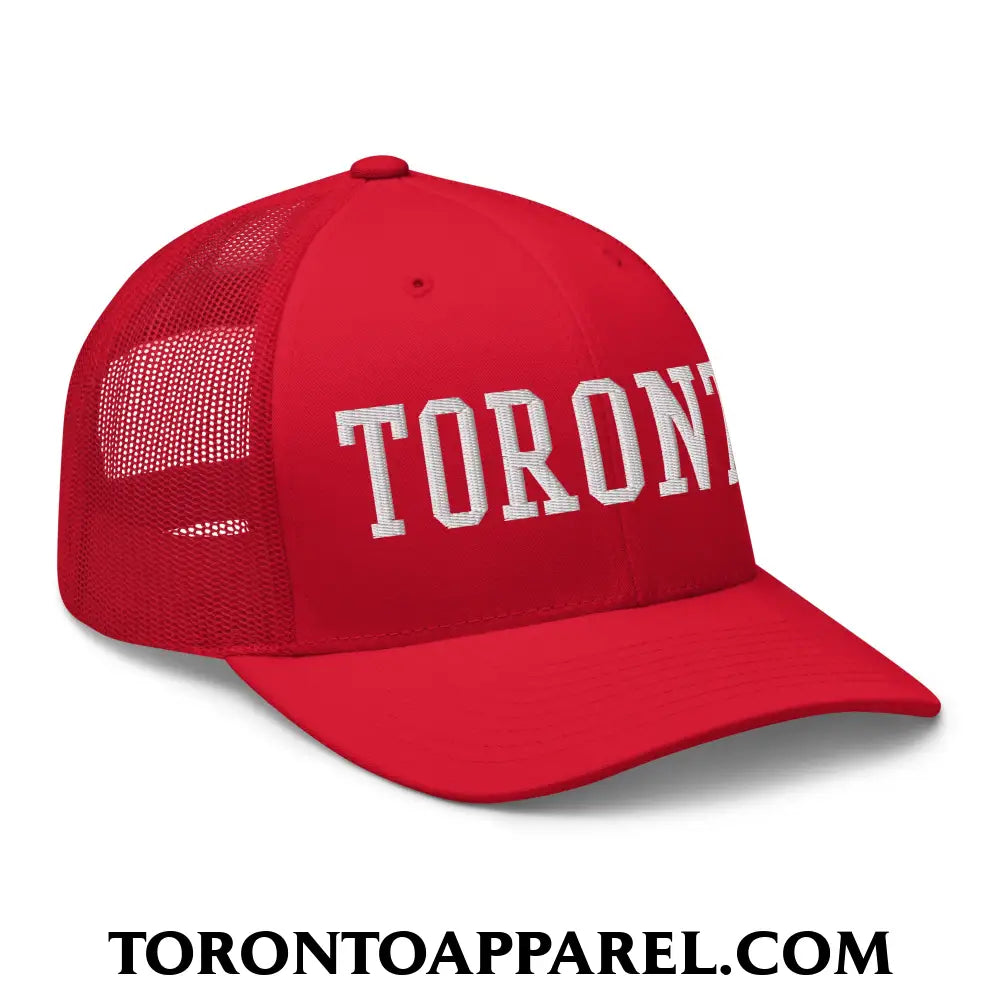 Toronto College Varsity Block Embroidered Mesh Trucker Hat - Toronto Apparel
