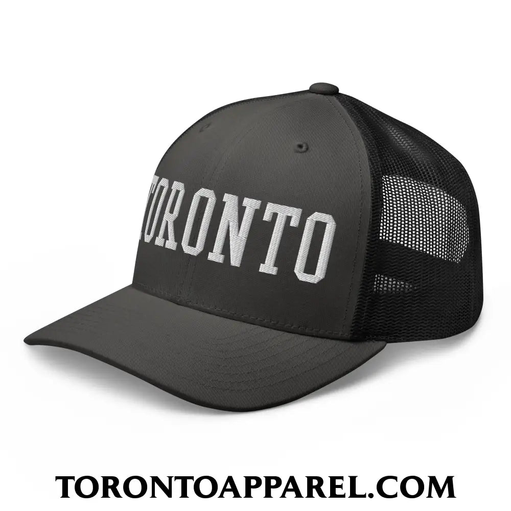 Toronto College Varsity Block Embroidered Mesh Trucker Hat - Toronto Apparel