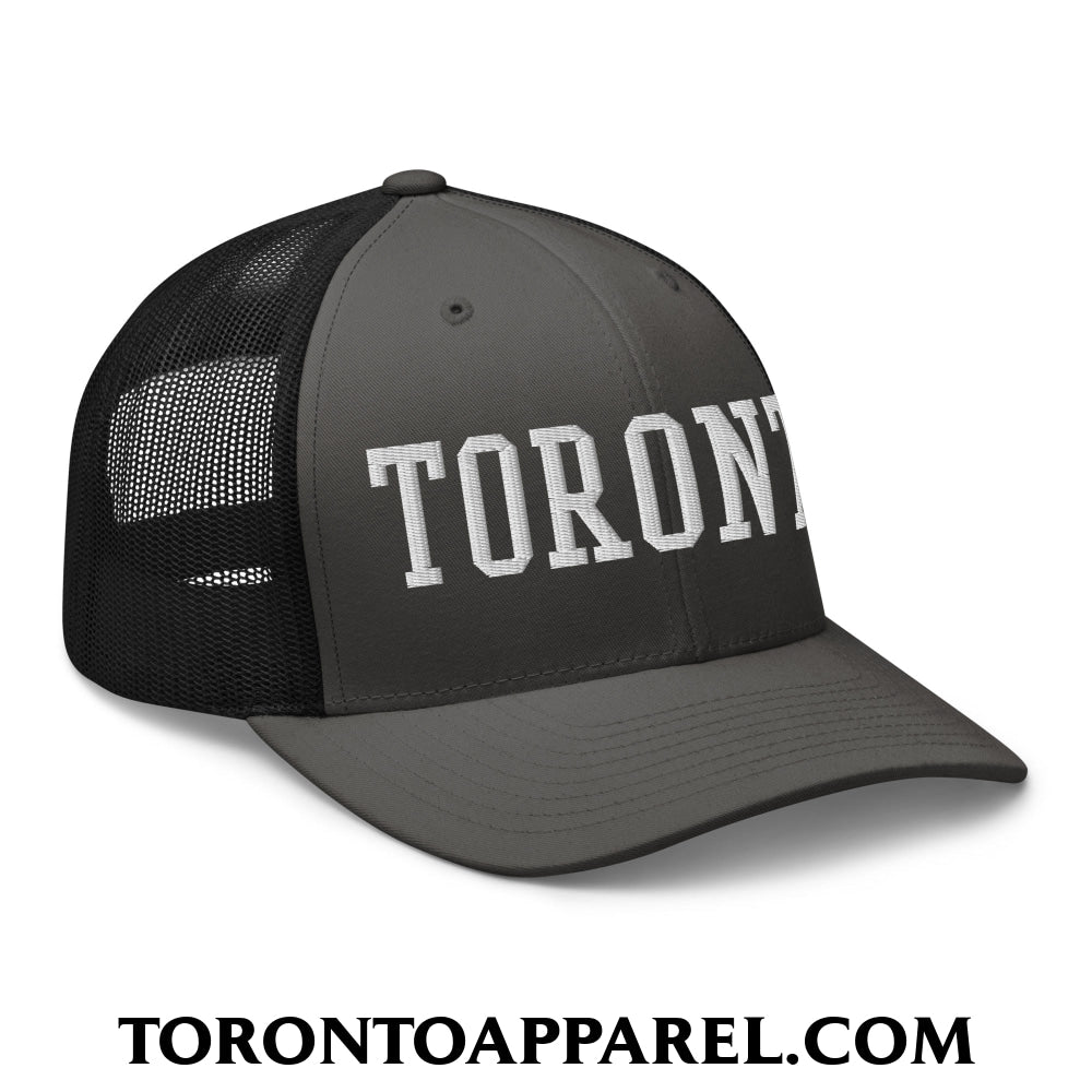 Toronto College Varsity Block Embroidered Mesh Trucker Hat - Toronto Apparel