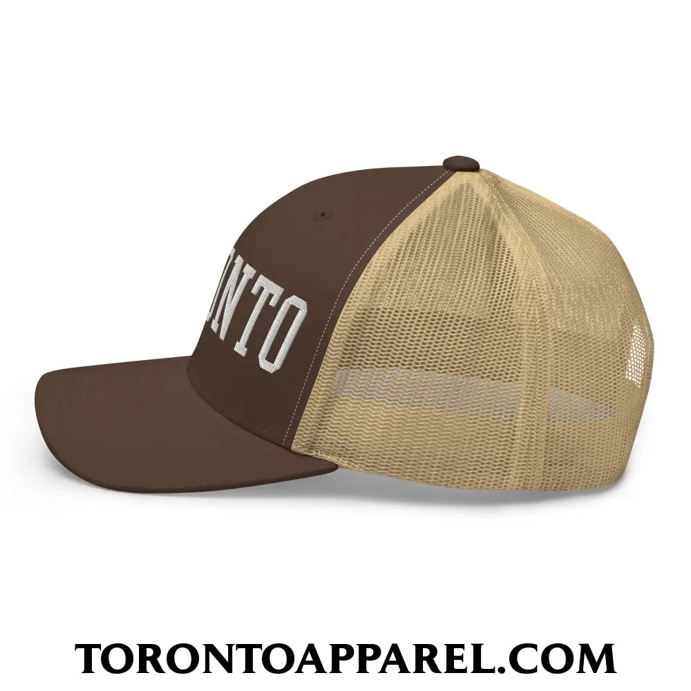 Toronto College Varsity Block Embroidered Mesh Trucker Hat - Toronto Apparel