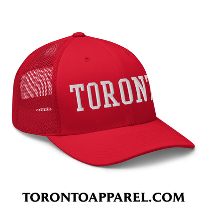 Toronto College Varsity Block Embroidered Mesh Trucker Hat - Toronto Apparel