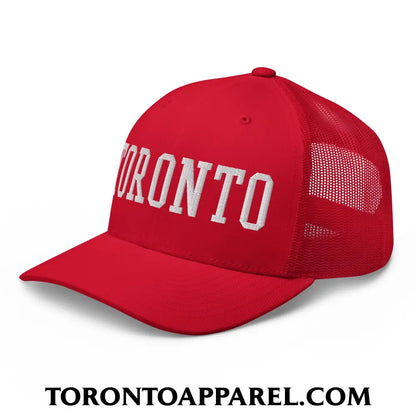 Toronto College Varsity Block Embroidered Mesh Trucker Hat - Toronto Apparel