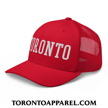 Toronto College Varsity Block Embroidered Mesh Trucker Hat - Toronto Apparel
