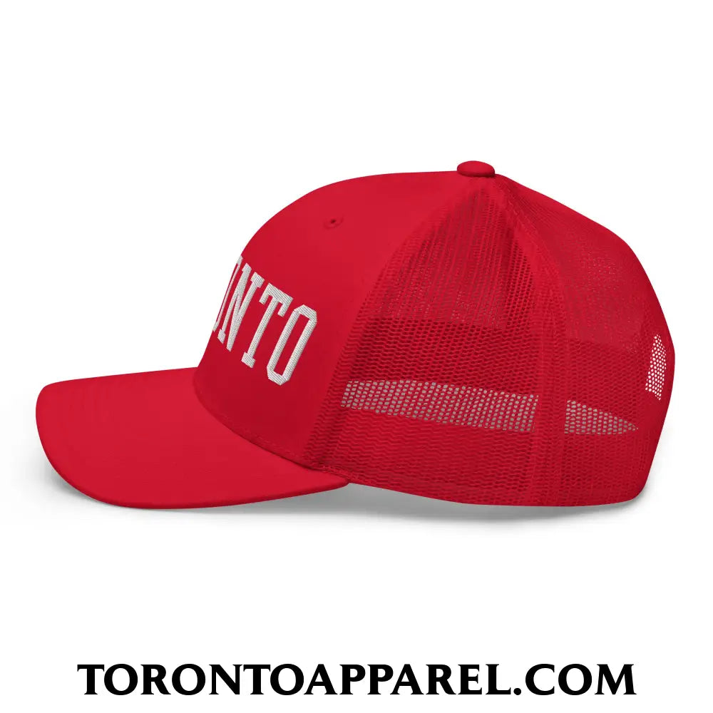Toronto College Varsity Block Embroidered Mesh Trucker Hat - Toronto Apparel