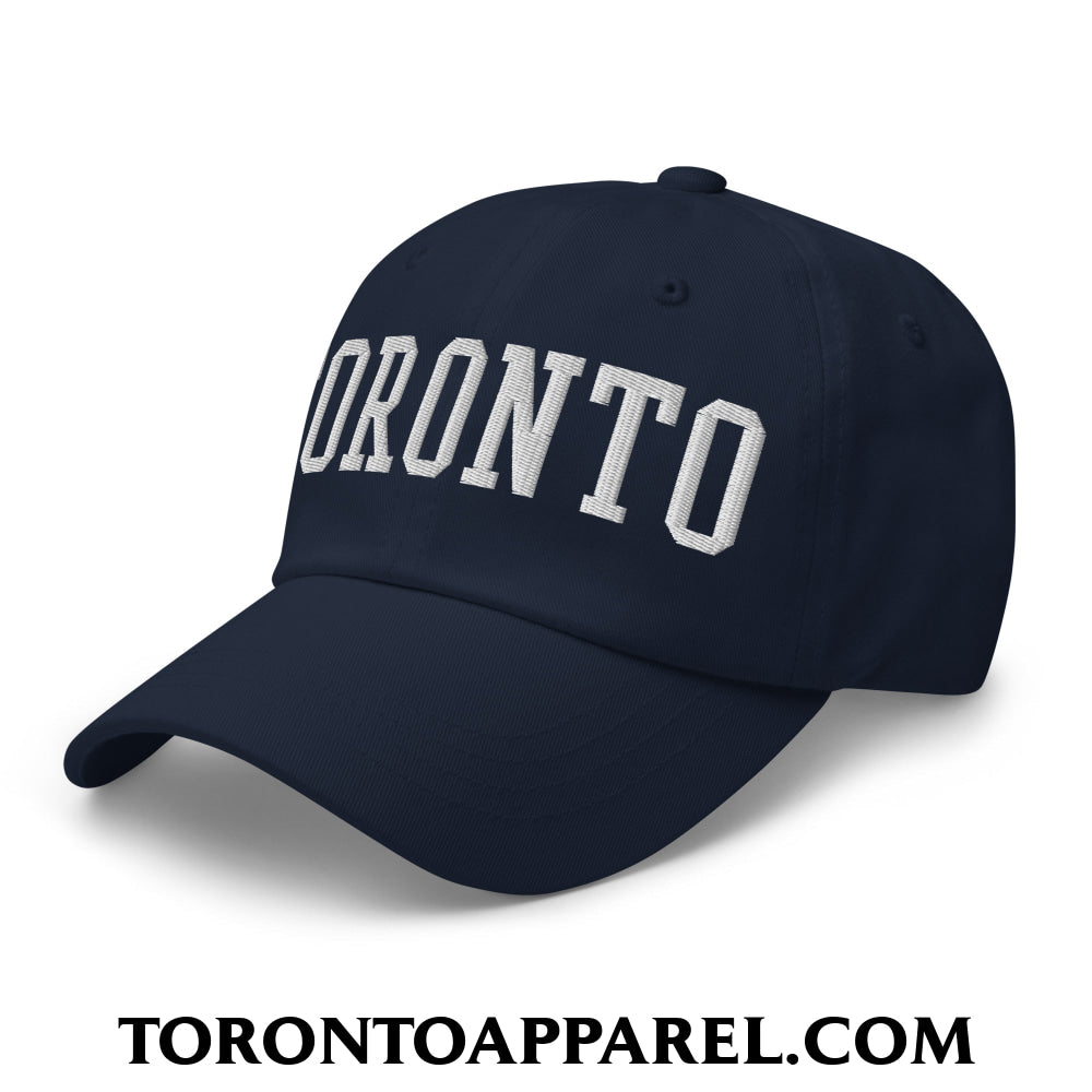 Toronto College Varsity Block Embroidered Unstructured Dad Hat - Toronto Apparel