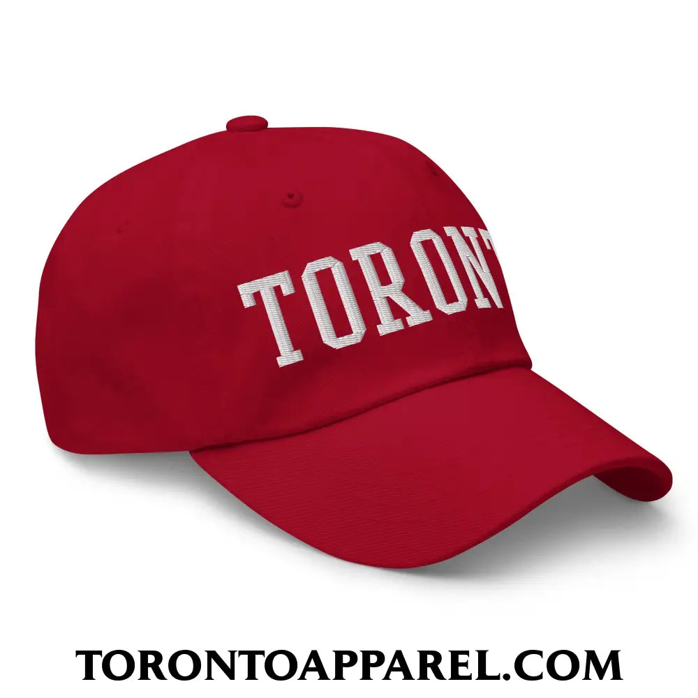 Toronto College Varsity Block Embroidered Unstructured Dad Hat - Toronto Apparel