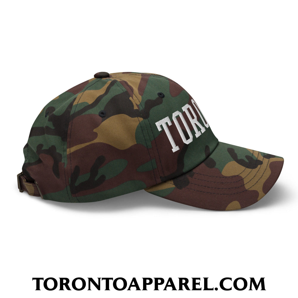 Toronto College Varsity Block Embroidered Unstructured Dad Hat - Toronto Apparel