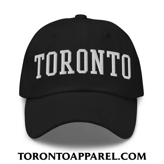 Toronto College Varsity Block Embroidered Unstructured Dad Hat - Black - Toronto Apparel