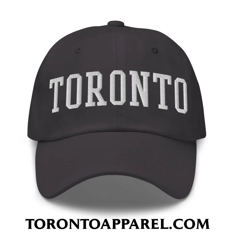 Toronto College Varsity Block Embroidered Unstructured Dad Hat - Dark Grey - Toronto Apparel