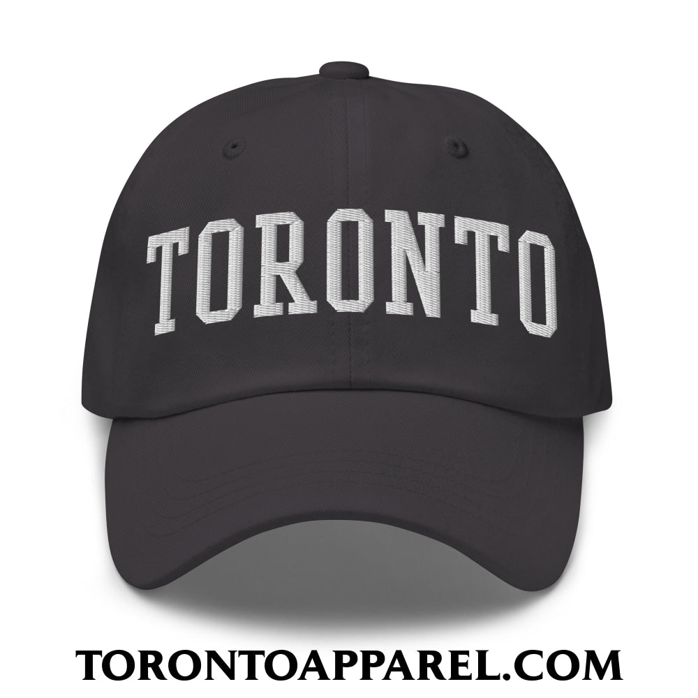 Toronto College Varsity Block Embroidered Unstructured Dad Hat - Dark Grey - Toronto Apparel