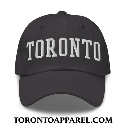Toronto College Varsity Block Embroidered Unstructured Dad Hat - Dark Grey - Toronto Apparel