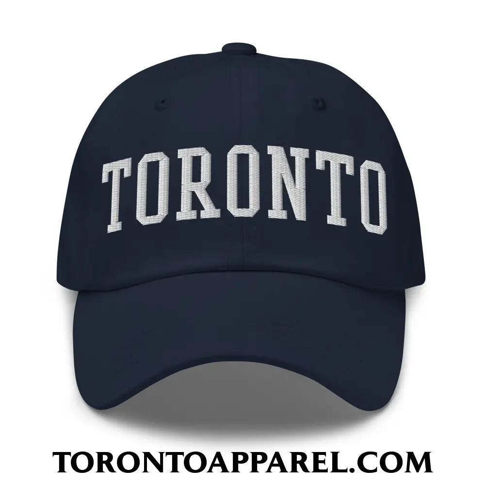 Toronto College Varsity Block Embroidered Unstructured Dad Hat - Navy - Toronto Apparel