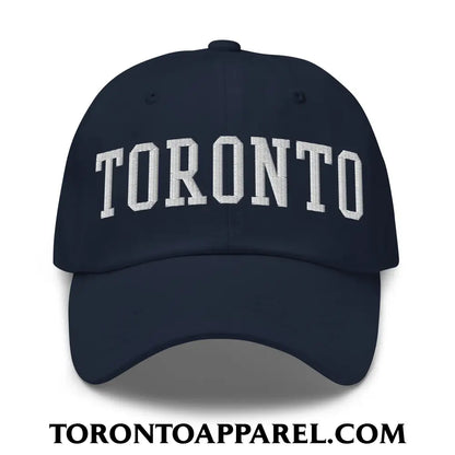 Toronto College Varsity Block Embroidered Unstructured Dad Hat - Navy - Toronto Apparel