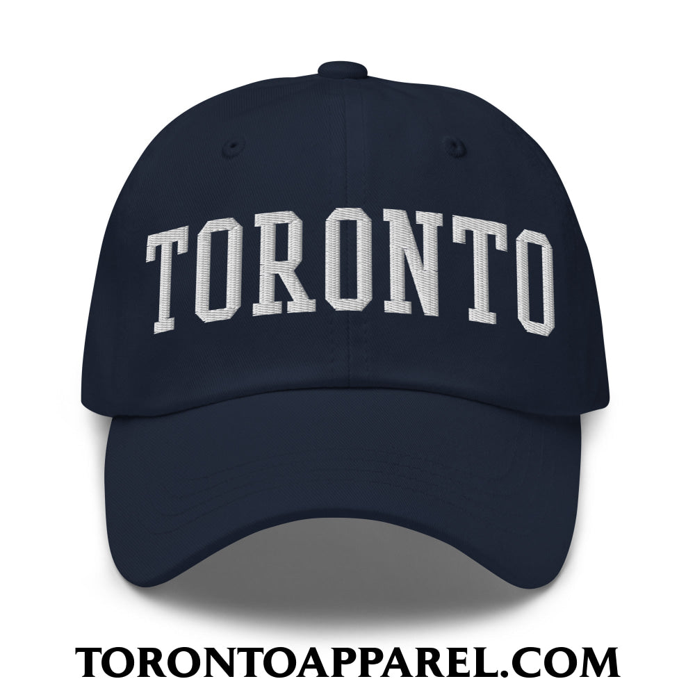 Toronto College Varsity Block Embroidered Unstructured Dad Hat - Navy - Toronto Apparel