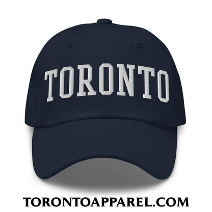 Toronto College Varsity Block Embroidered Unstructured Dad Hat - Navy - Toronto Apparel