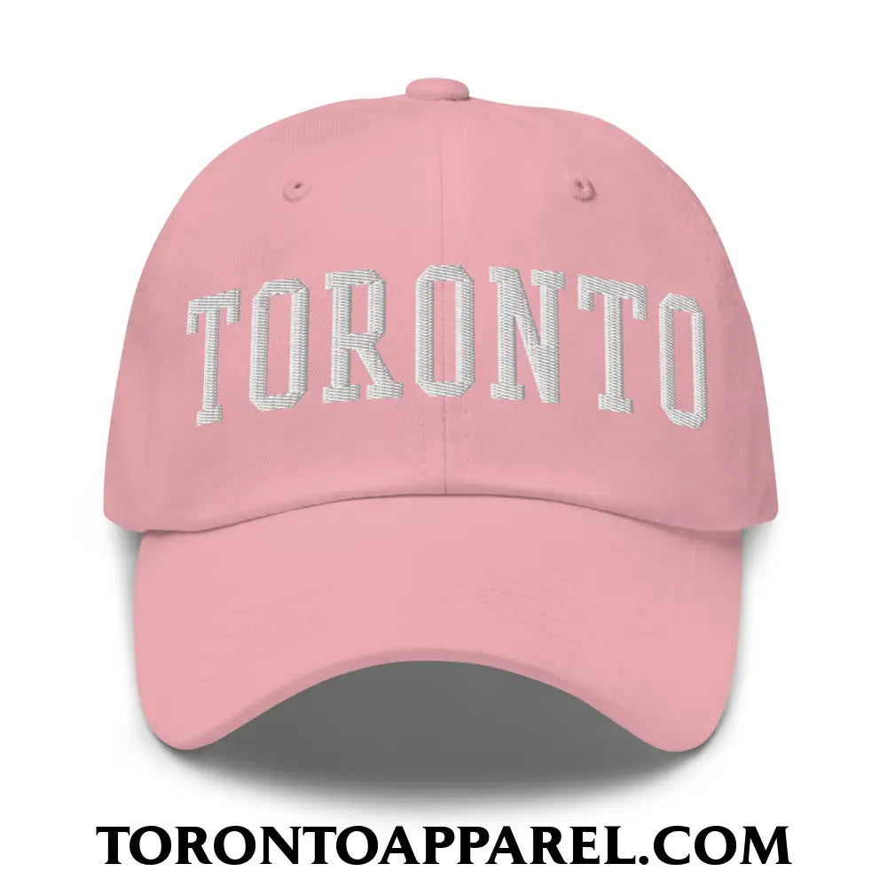 Toronto College Varsity Block Embroidered Unstructured Dad Hat - Pink - Toronto Apparel