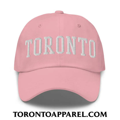 Toronto College Varsity Block Embroidered Unstructured Dad Hat - Pink - Toronto Apparel