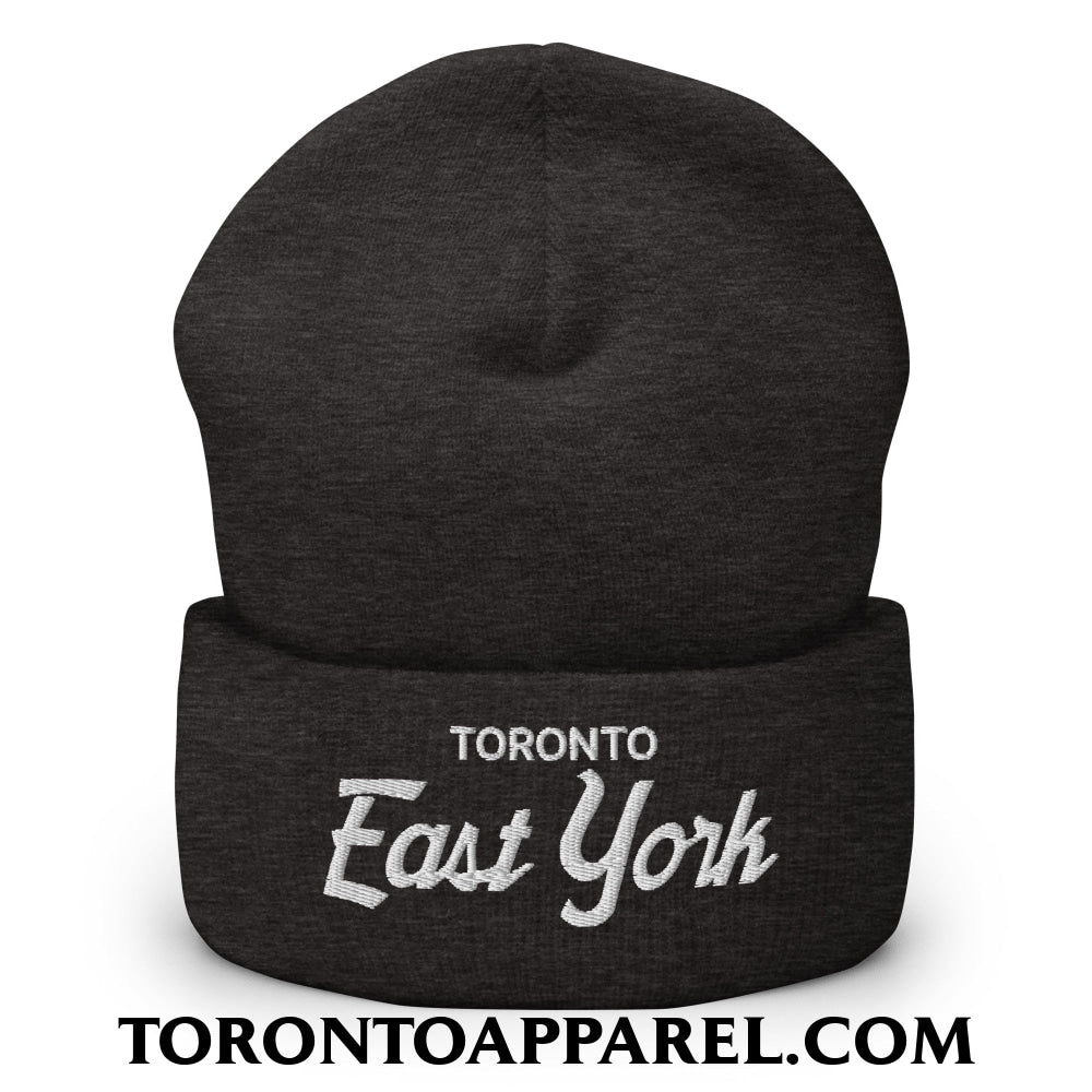 Toronto East York Embroidered Cuffed Knit Beanie - Dark Grey - Toronto Apparel