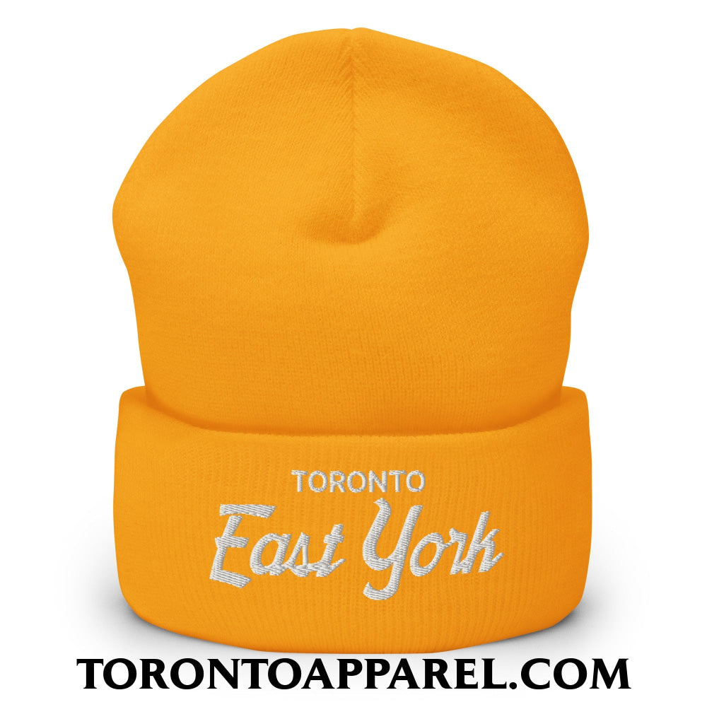 Toronto East York Embroidered Cuffed Knit Beanie - Gold - Toronto Apparel