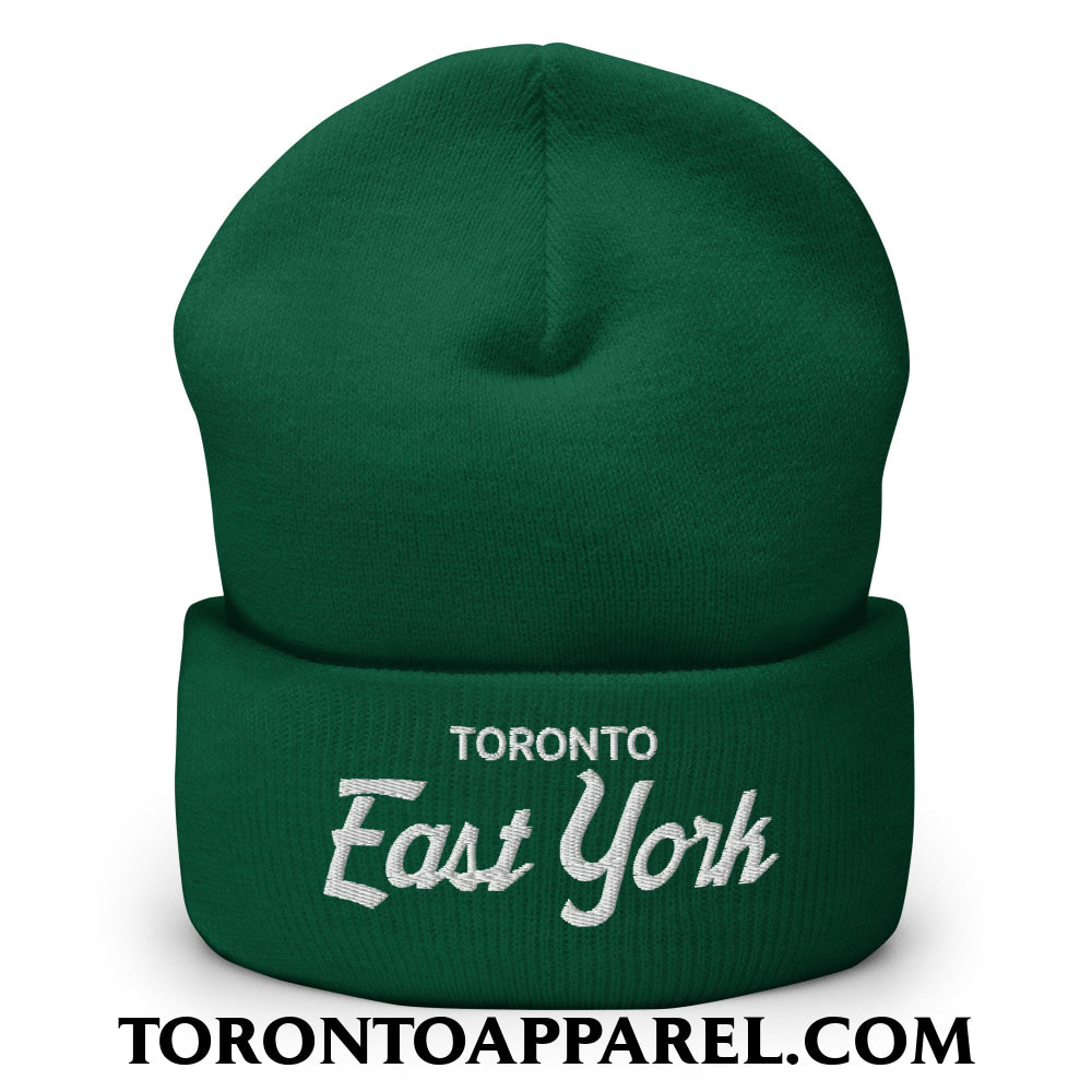 Toronto East York Embroidered Cuffed Knit Beanie - Spruce - Toronto Apparel
