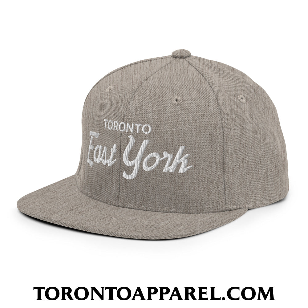 Toronto East York Embroidered Flat Brim Bill Snapback Hat - Toronto Apparel
