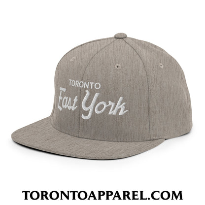 Toronto East York Embroidered Flat Brim Bill Snapback Hat - Toronto Apparel