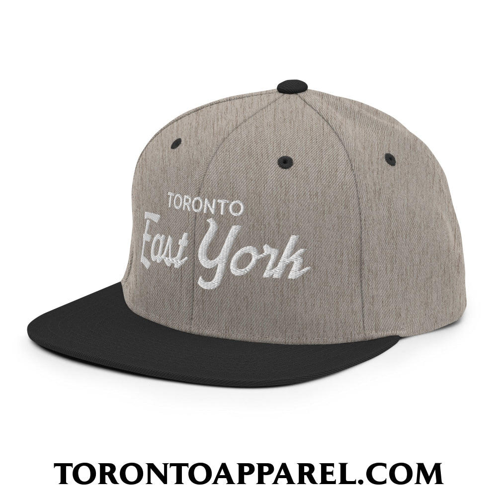 Toronto East York Embroidered Flat Brim Bill Snapback Hat - Toronto Apparel