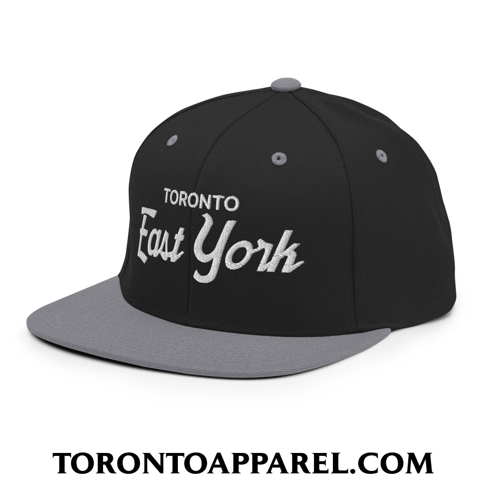 Toronto East York Embroidered Flat Brim Bill Snapback Hat - Toronto Apparel
