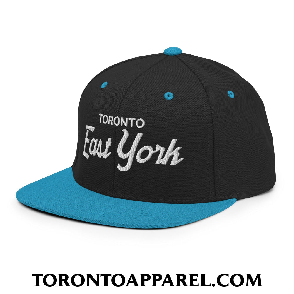 Toronto East York Embroidered Flat Brim Bill Snapback Hat - Toronto Apparel