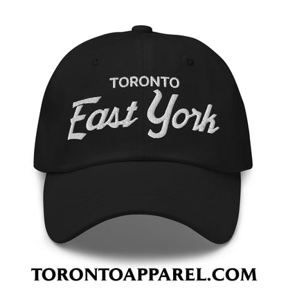 Toronto East York Embroidered Unstructured Dad Hat - Black - Toronto Apparel
