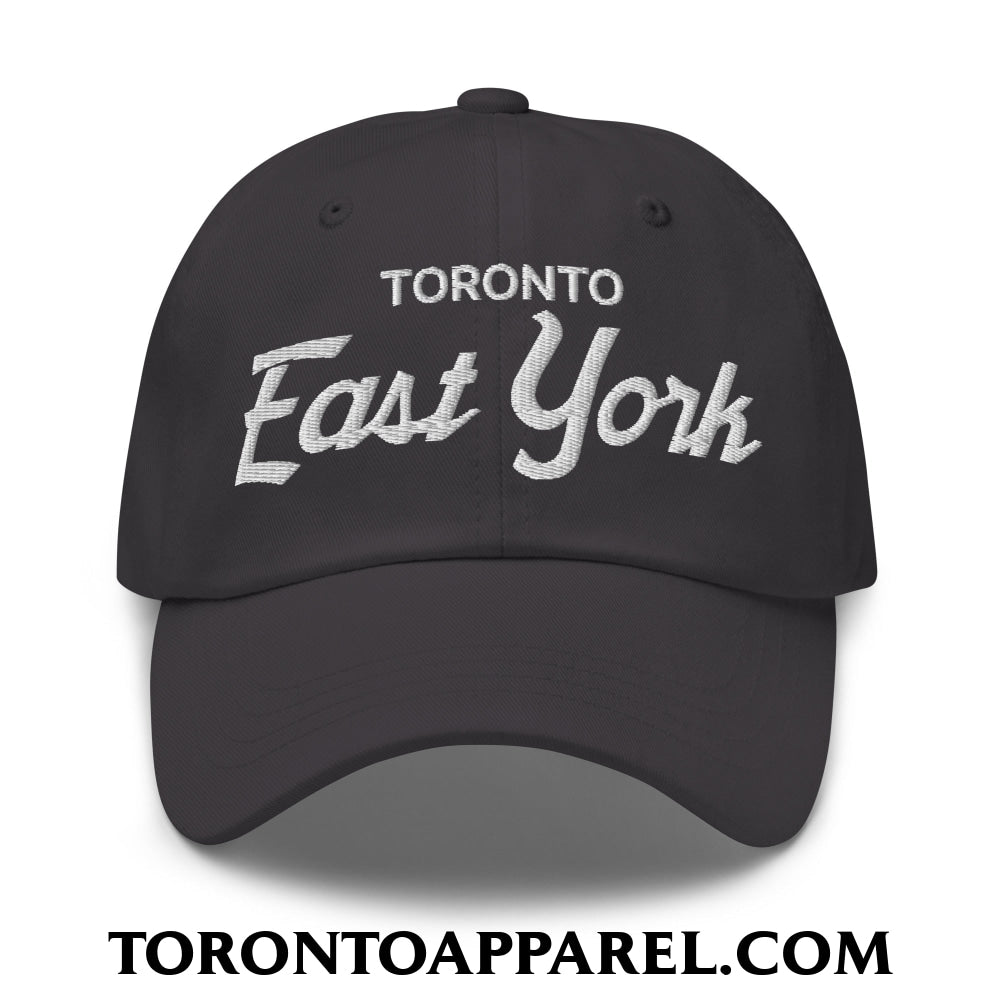 Toronto East York Embroidered Unstructured Dad Hat - Dark Grey - Toronto Apparel