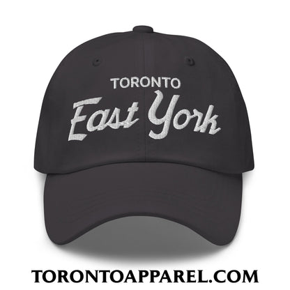 Toronto East York Embroidered Unstructured Dad Hat - Dark Grey - Toronto Apparel
