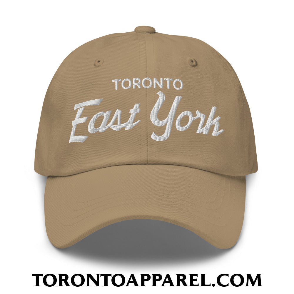 Toronto East York Embroidered Unstructured Dad Hat - Khaki - Toronto Apparel