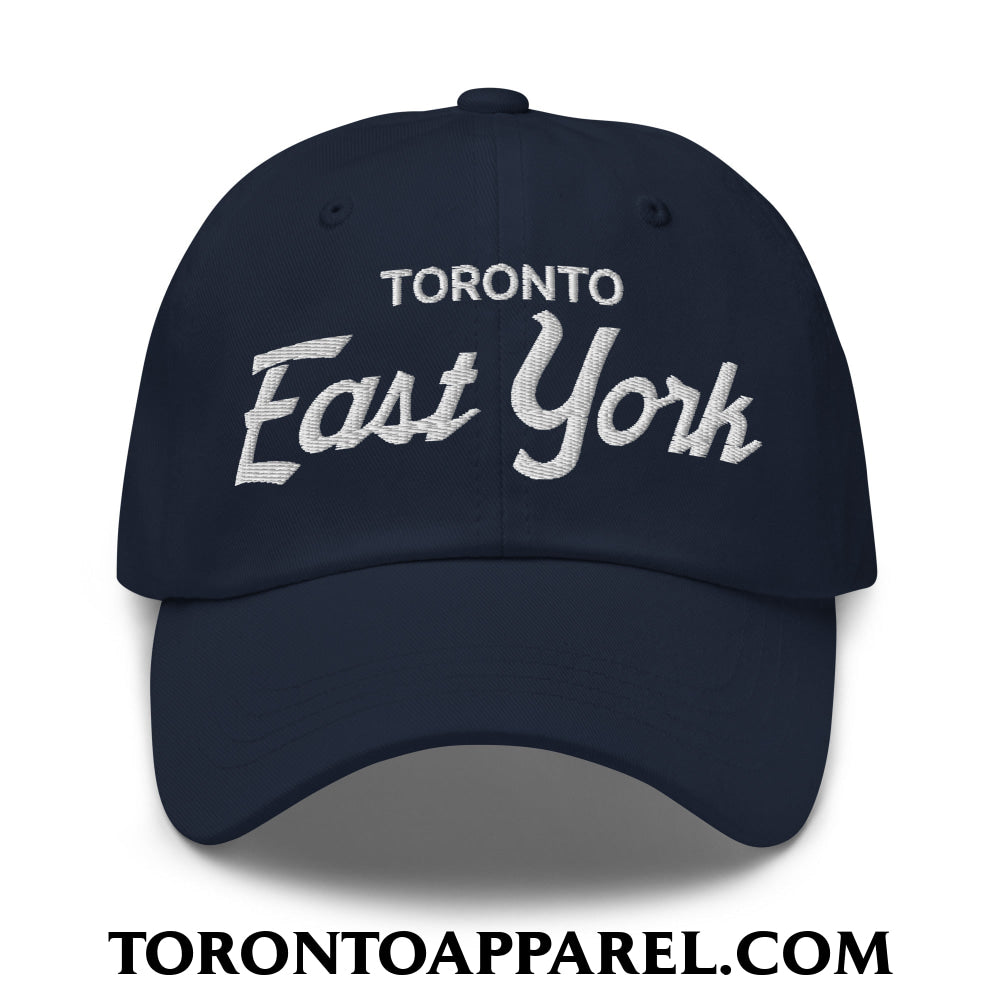 Toronto East York Embroidered Unstructured Dad Hat - Navy - Toronto Apparel