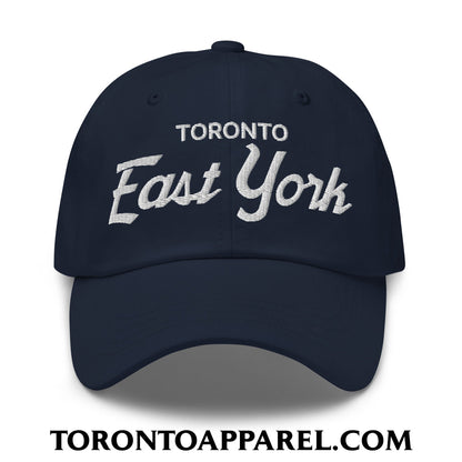 Toronto East York Embroidered Unstructured Dad Hat - Navy - Toronto Apparel