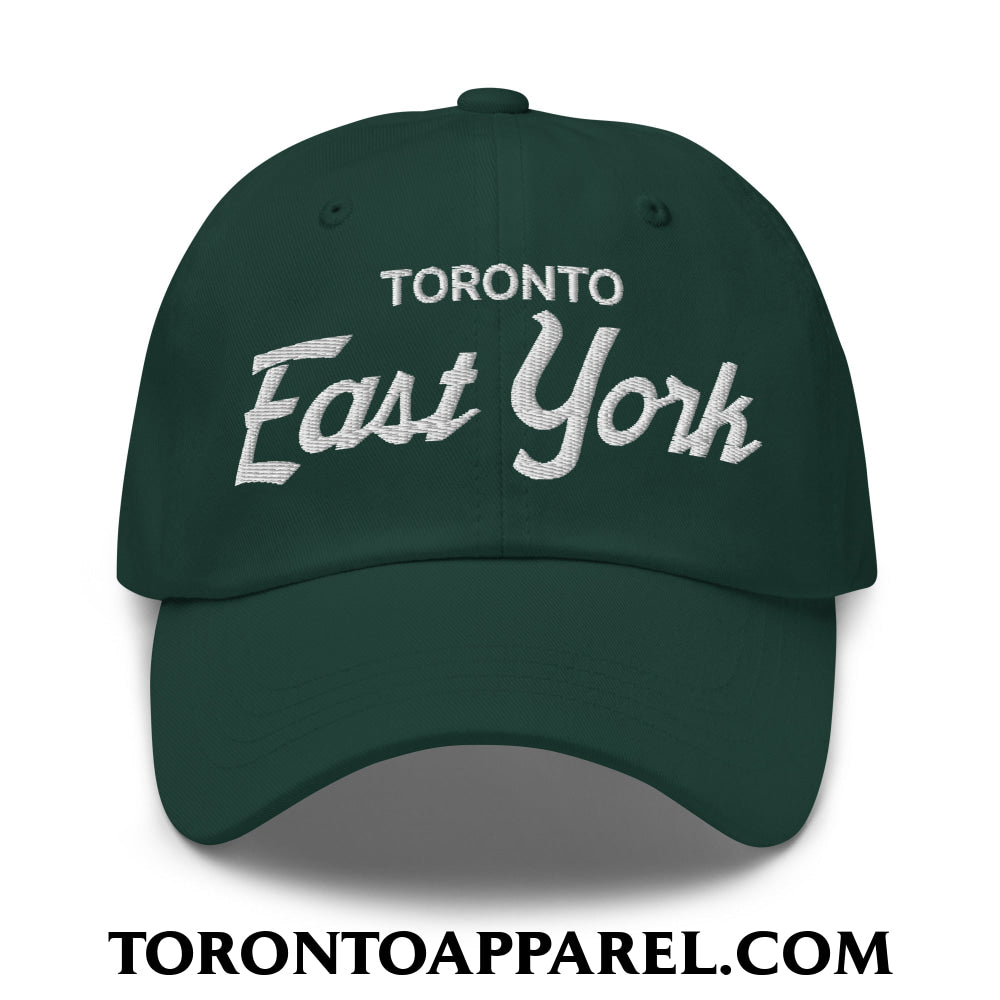 Toronto East York Embroidered Unstructured Dad Hat - Spruce - Toronto Apparel