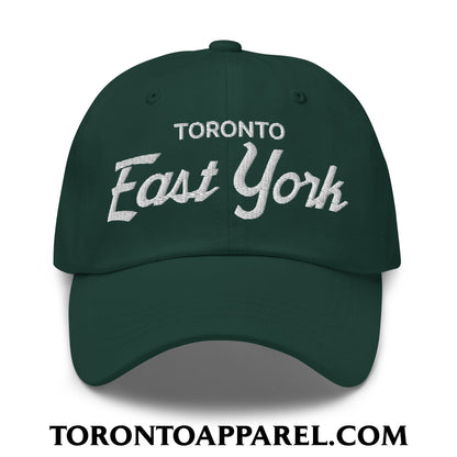 Toronto East York Embroidered Unstructured Dad Hat - Spruce - Toronto Apparel