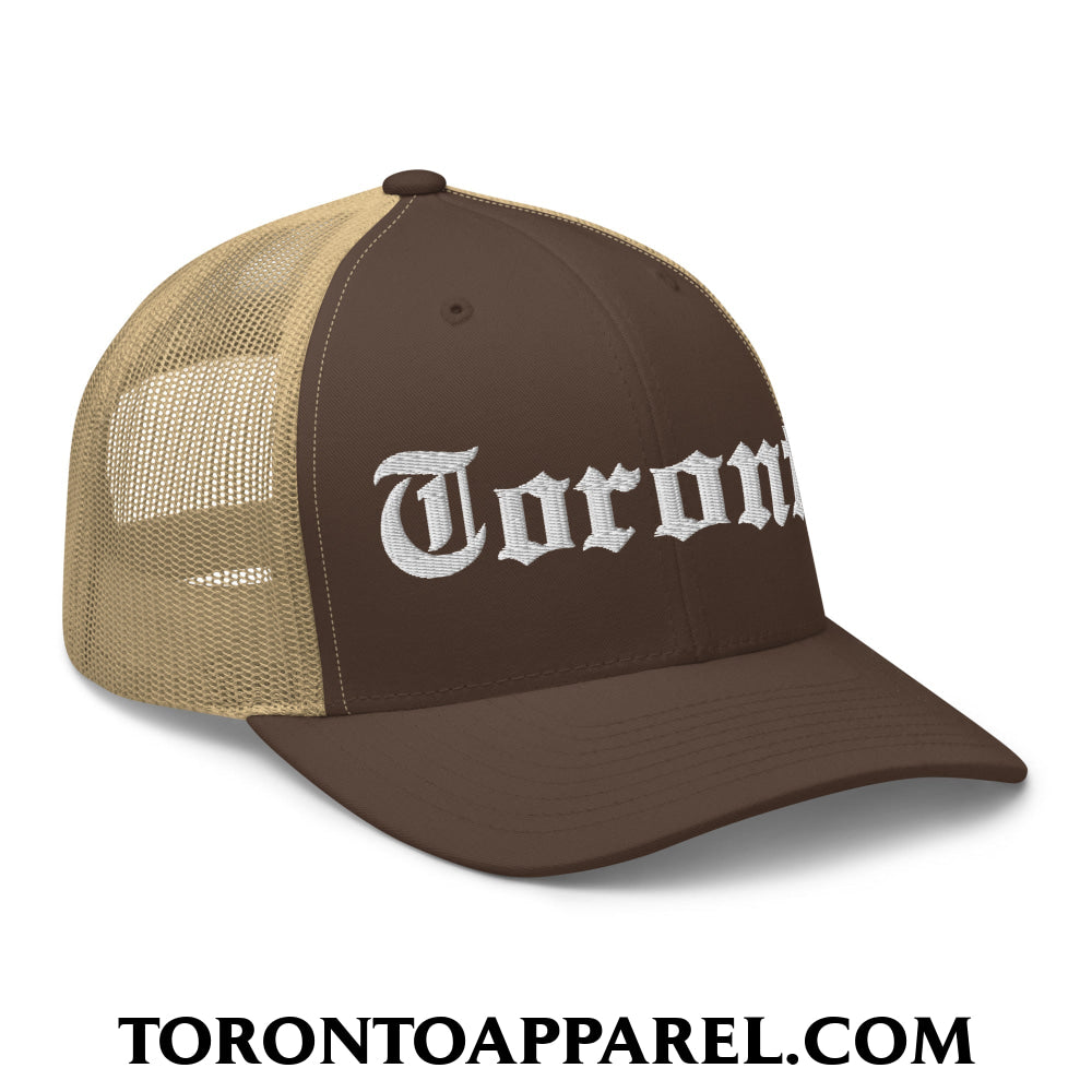 Toronto Old English Embroidered Mesh Trucker Hat - Toronto Apparel