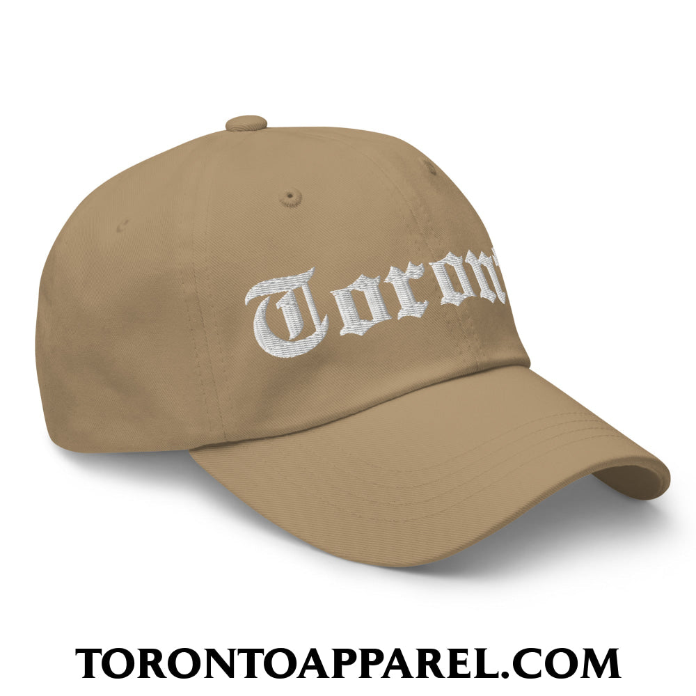 Toronto Old English Embroidered Unstructured Dad Hat - Toronto Apparel