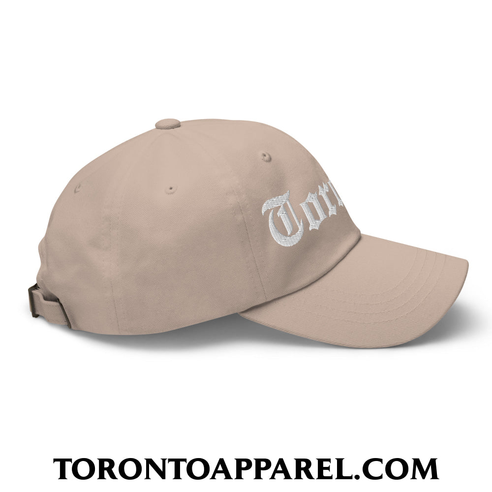 Toronto Old English Embroidered Unstructured Dad Hat - Toronto Apparel