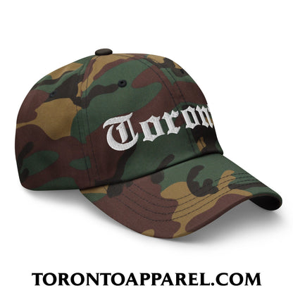 Toronto Old English Embroidered Unstructured Dad Hat - Toronto Apparel