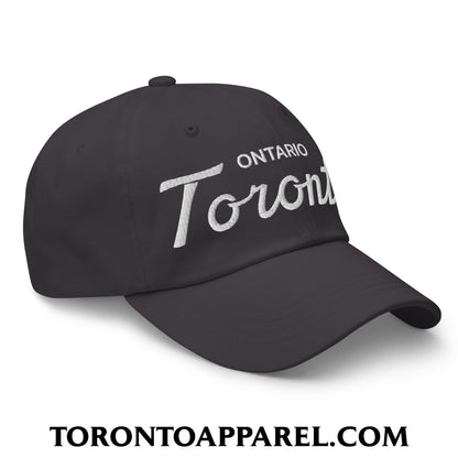 Toronto Ontario Classic Sports Script Embroidered Unstructured Dad Hat - Toronto Apparel