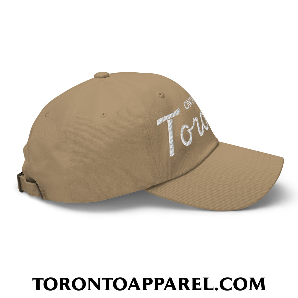 Toronto Ontario Classic Sports Script Embroidered Unstructured Dad Hat - Toronto Apparel