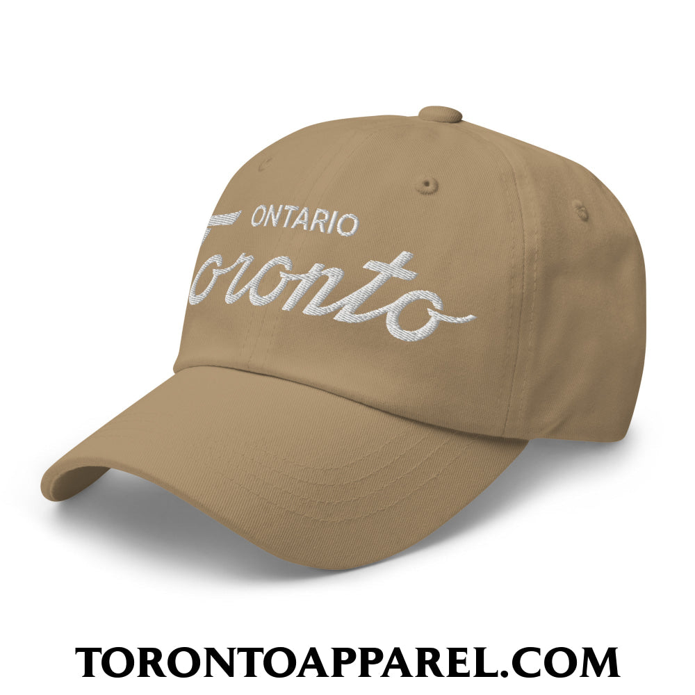Toronto Ontario Classic Sports Script Embroidered Unstructured Dad Hat - Toronto Apparel