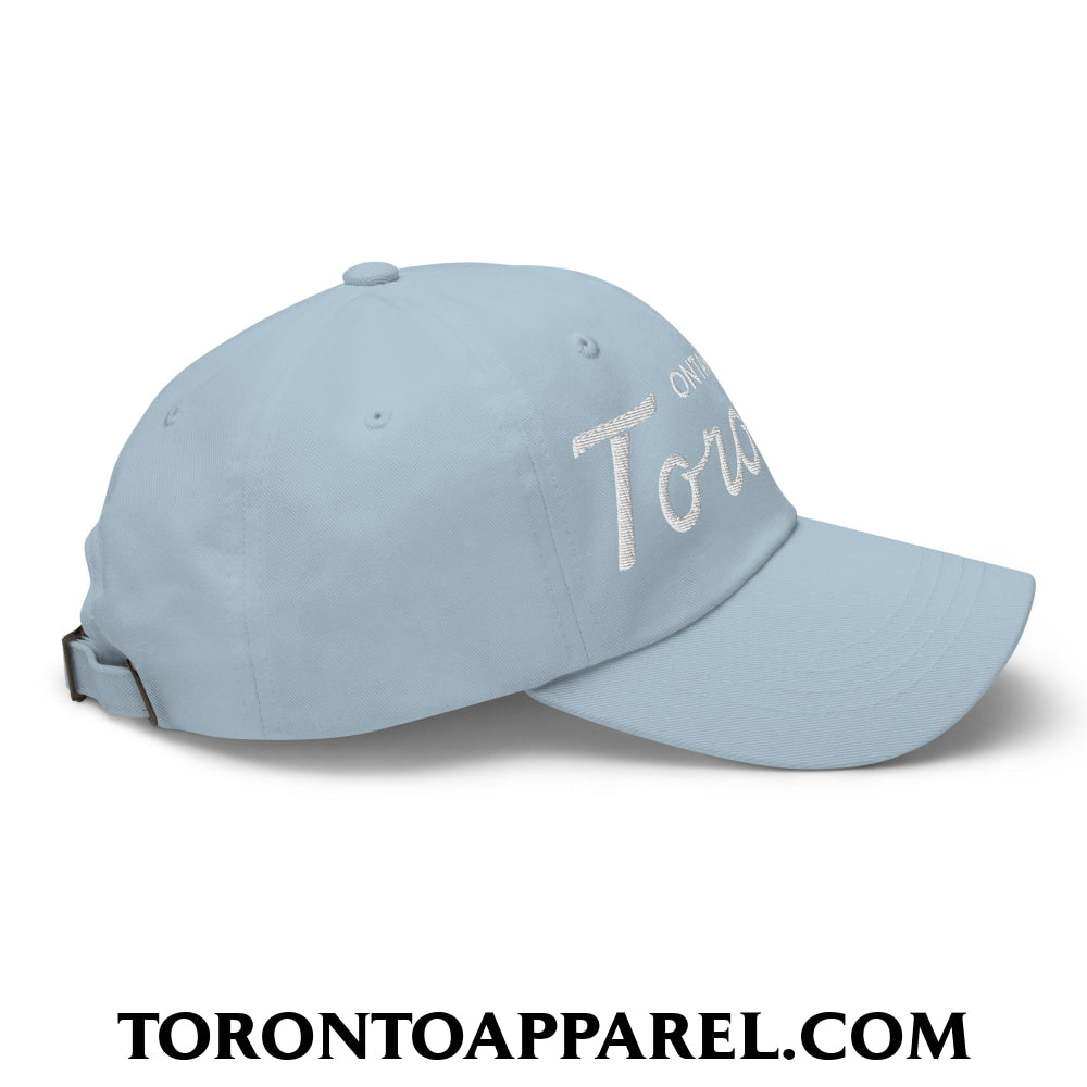 Toronto Ontario Classic Sports Script Embroidered Unstructured Dad Hat - Toronto Apparel