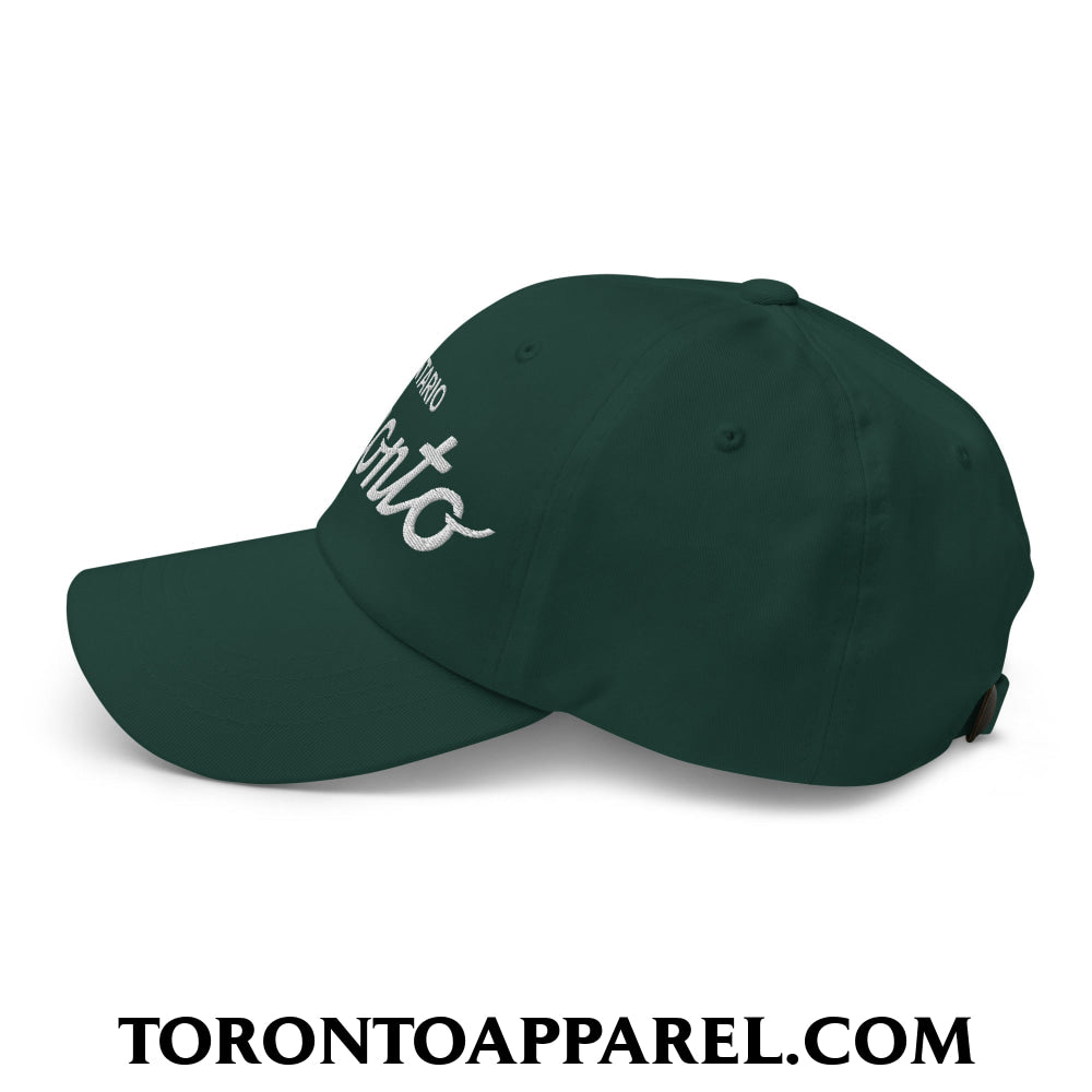 Toronto Ontario Classic Sports Script Embroidered Unstructured Dad Hat - Toronto Apparel