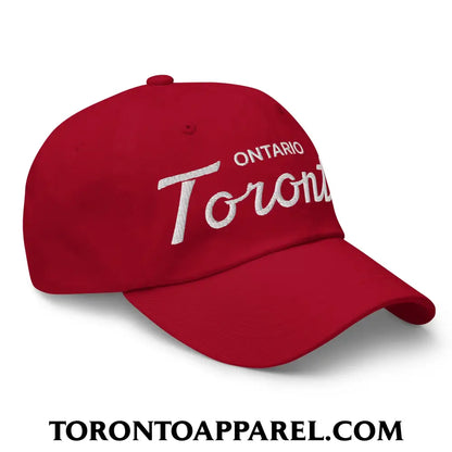 Toronto Ontario Classic Sports Script Embroidered Unstructured Dad Hat - Toronto Apparel
