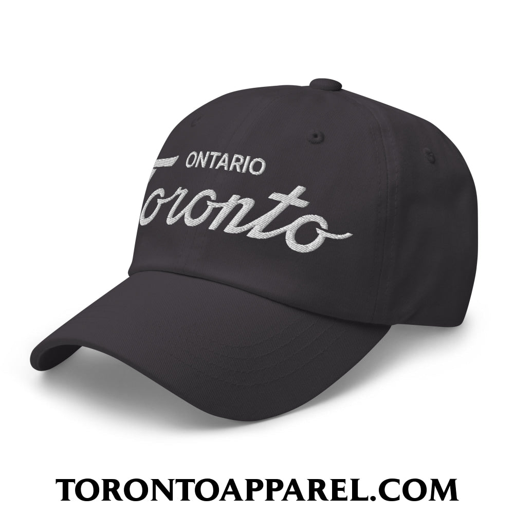 Toronto Ontario Classic Sports Script Embroidered Unstructured Dad Hat - Toronto Apparel